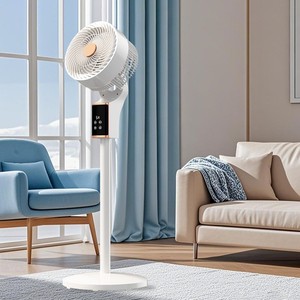 Ventilador de voz inteligente para el hogar, ventilador de circulación de viento grande, ventilador de voz inteligente, ventilador de cabeza móvil para dormitorio de oficina - Product Image 2