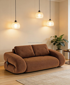 Contemporary Tufted Three Seat Fabric Sofa Extra Soft <b>Foam</b> Filled Rectangular Design - Product Image 5