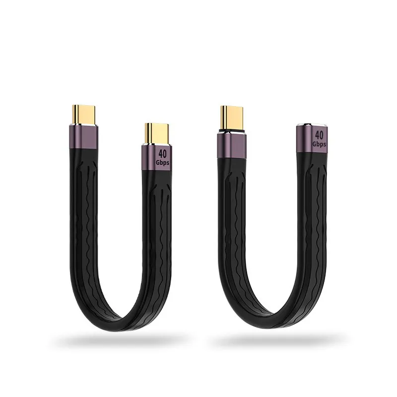 40Gbps USB 3.1 타입 C 남성 타입 C 남성 플랫 확장 충전 가능