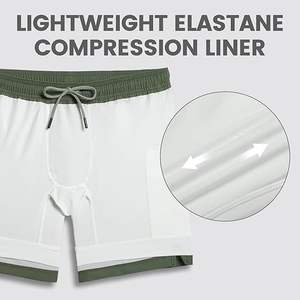 กางเกงขาสั้นสำหรับวิ่งของผู้ชายผ้าไนลอนเอวยางยืดแห้งเร็วเป็นมิตรต่อสิ่งแวดล้อม - Product Image 4