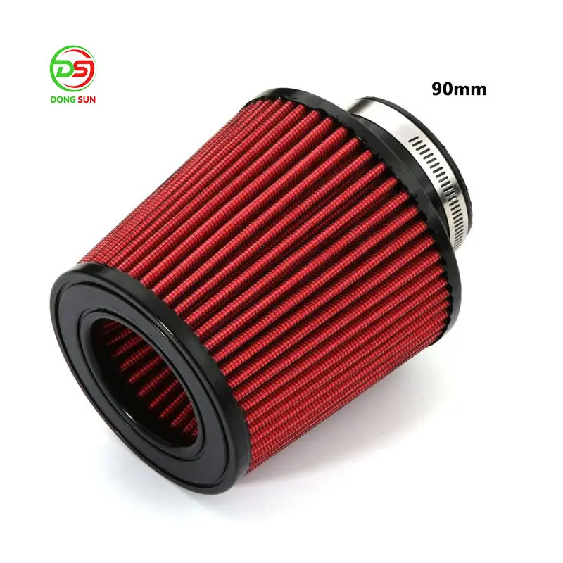 Universal 90mm 3.5 inch Clamp-On Engine Air Filter Replacement Round Tapered Filter Fit Intake Tube with 3.5 in Diameter