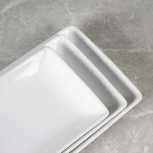 Assiette rectangulaire en céramique de 8,5 pouces, en porcelaine blanche pure, forme moderne et classique, jamais démodée - Product Image 6