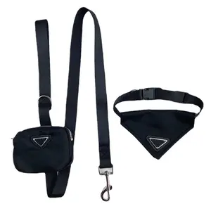Pet Supplies_Pet Collar Dog Collar Leash With Pocket_Custom Pet Dog Accessories_ Dog Collar and Leash Set With Triangle Bandana