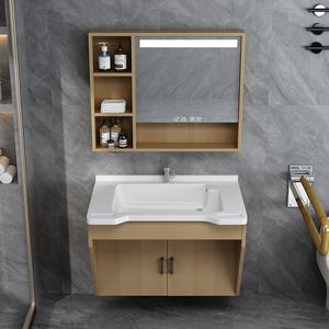 Armoire miroir intelligente murale <span class=keywords><strong>multicouche</strong></span> en bois massif, style moderne minimaliste, personnalisée, pour maison de retraite, avec éclairage anti-buée et rangement pour salle de bain - Product Image 2