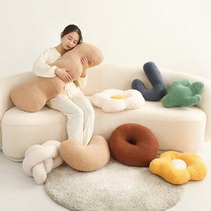 หมอนยาวรูปคลื่นดอกไม้แบบนอร์ดิกทำจากผ้ากำมะหยี่ขานอนหลับหมอนหัวเตียงรูปต้นกระบองเพชรสำหรับพืชดีไซน์พิเศษประจำวัน - Product Image 2