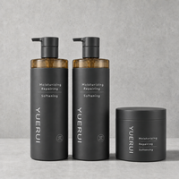 Flacon de shampoing double couche PP PET 500 ml avec pompe, pot doré pour masque capillaire, emballage cosmétique vide
