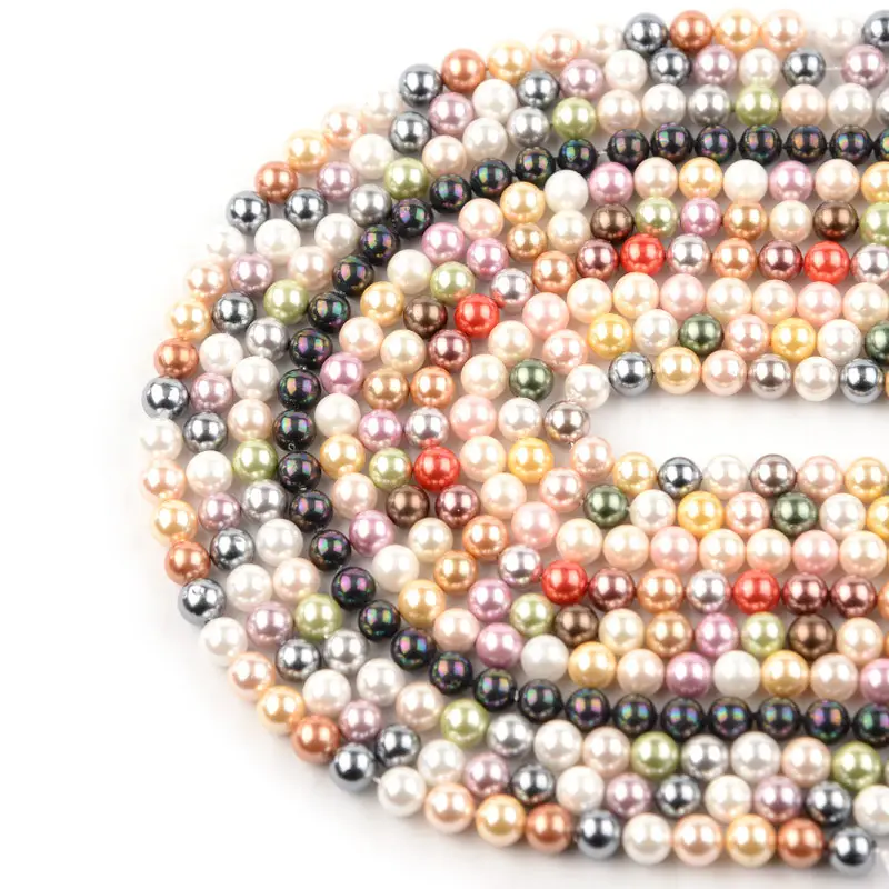 Perles de coquillages naturelles, 10 couleurs, 50 pièces, coquille ronde, grosses, pour la fabrication de bijoux, DIY, bracelets, boucles d'oreilles, cadeaux