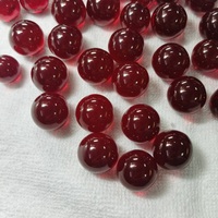 Grandes boules rouges rubis rondes lisses personnalisées de 20mm, en corindon synthétique, perles de sphère rubis, pierre précieuse