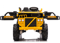 Camion à benne basculante électrique pour enfants 24V avec télécommande 2.4G, 4 moteurs, voiture tout-terrain, roues EVA, siège en cuir pour les enfants de 3 à 8 ans