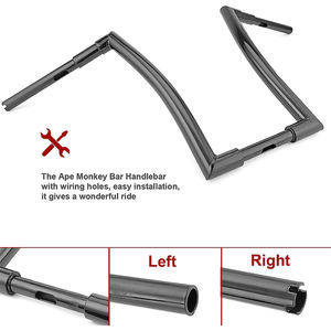 14 אינץ עלייה סגנון קוף סגנון קוף שחור ללא רתך עבור הרלי ספורטסטר ספוטסטר xl883 xl1200 אופנועים - Product Image 3