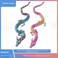 Dragon chinois imprimé en 3D personnalisé, style de dessin animé coloré, articulations mobiles sur tout le corps pour la décoration paysagère et le prototypage rapide
