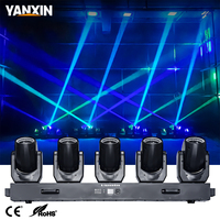 Projecteur à tête mobile 5 têtes 80W avec fonction de balayage, lumière d'ambiance RGB Halo, activé par le son, éclairage DJ disco pour piste de danse et club