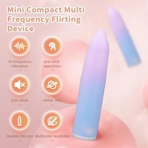 शक्तिशाली ग्रेडिएंट रंग 10 स्पीड मिनी उंगली वाला गोली कंपन महिलाओं के लिए रिचार्जेबल यूएसबी चार्जर मिनी लिपस्टिक वाइब्रेटर - Product Image 4