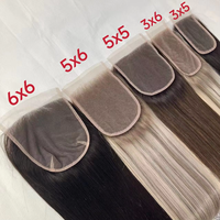 HD Lace Closure Custom 4x4 3x5 5x5 6x6 13x4 Hand Tied Untuk Rambut Rontok Wanita Perlengkapan Salon Topper Rambut Asli Manusia