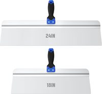 Ensemble de spatules à plâtre en acier inoxydable de 18 et 24 pouces, lame de raclage pour plaques de plâtre avec poignée souple pour racler la peinture murale