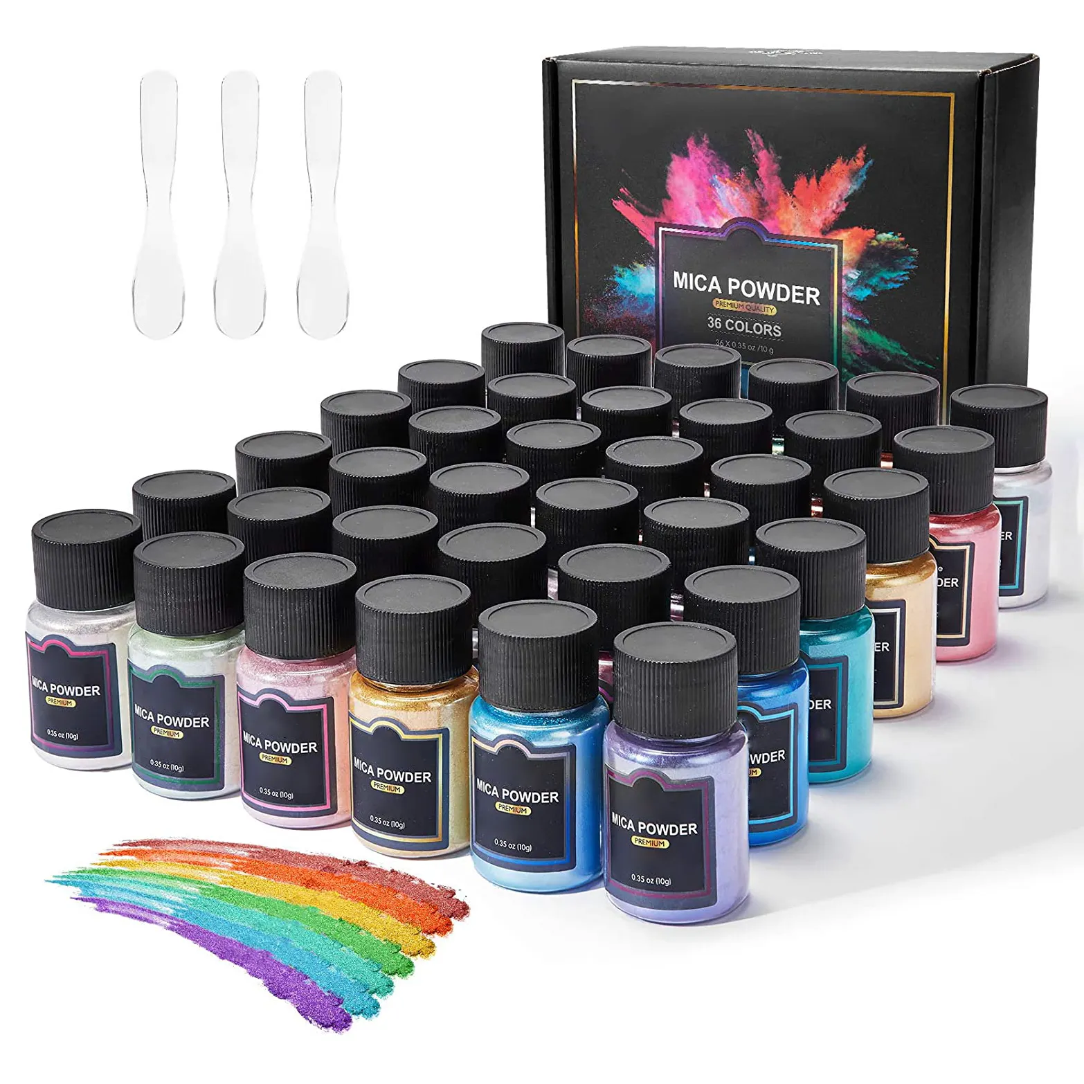 wholesale 24 colors mica powder pigment set natural cosmetic grade DIY loose eye glitter pigment