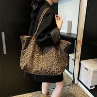 Sac fourre-tout léopard DIY pour femme, double face, grande capacité, design ouvert tendance pour usage quotidien, voyage, plage