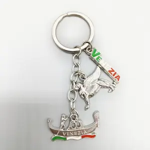 定制金属意大利Venizia旅游纪念品钥匙扣仿古铜锌合金3D威尼斯旅游纪念品钥匙圈