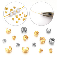 Perles de finition en acier inoxydable plaqué or 18 carats PVD pour la fabrication de bijoux, accessoires de connexion