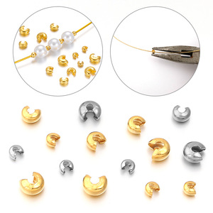 Perles de finition en acier inoxydable plaqué or 18 carats PVD pour la fabrication de bijoux, accessoires de connexion - Product Image 5