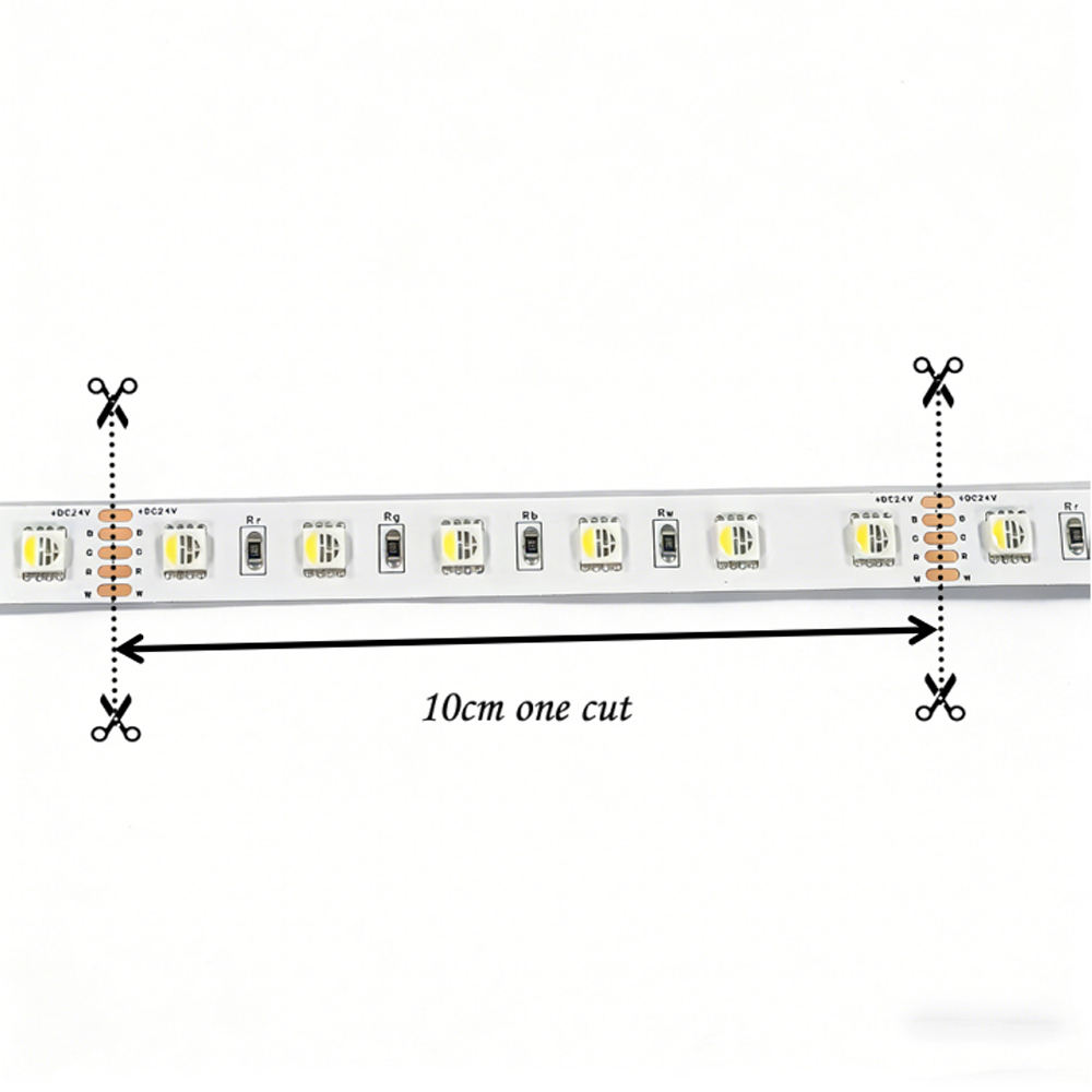 2025 Hot Sale DC 24V 14w/m 12mm 60Leds/m RGB+WH WW Smart 5050 Flexible 4in1 Led Strip Lights Copper Color Changing for Bedroom