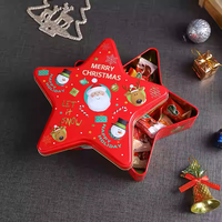 Boîte en métal étoile de Noël Mystic Arts, qualité alimentaire, pour bonbons, biscuits, chocolat, emballage cadeau, couleur et logo personnalisables pour les fêtes