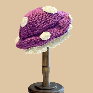 Béret en coton fait main, motif champignon, polyvalent pour l'extérieur, style pêcheur, citrouille, démon, pour l'hiver, nouvelle mode, Halloween, pour le commerce transfrontalier - Product Image 1