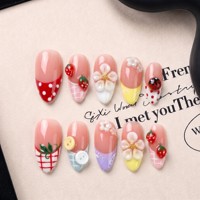 Ongles à presser en acrylique faits main, courbe amande moyenne française, en PMMA doré de qualité supérieure, couvrance totale, amovibles et réutilisables, 10 pièces