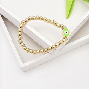 สร้อยข้อมือลูกปัดชุบทอง ดีไซน์ตาปีศาจ เครื่องประดับแฟชั่น - Product Image 4
