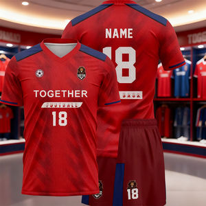 Uniformes de Fútbol Sublimados Personalizados de Alta Calidad con Tejido de Secado Rápido Impresión Profesional en el Pecho Número del Equipo y Estilo Retro para Equipos de Fútbol - Product Image 2