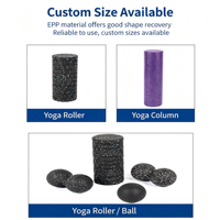 Juego de Rodillos de Espuma Crazy Fit Massage de Alta Densidad, Ecológicos, Duraderos y Cómodos, EPP, Portátiles, Firmeza Manual, Diseño Liso, Color Negro