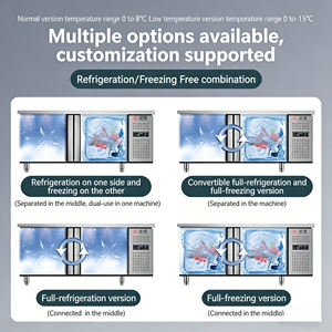 Refrigerador Comercial BANGMAOL de 3 Puertas, Refrigerador Bajo Mostrador de Acero Inoxidable, Mesa de Preparación de Cocina, Refrigerador Congelador - Product Image 5