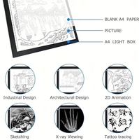 Tablette de dessin A4 tablette lumineuse à LED tablette électronique USB traçage Art copie tableau écriture diamant peinture tablette avec échelle