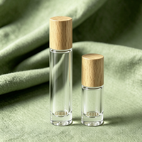 Flacon vide personnalisé en verre pour déodorant roll-on et huiles essentielles, avec bouchon roll-on, sérigraphié, forme ronde, pour soins de la peau