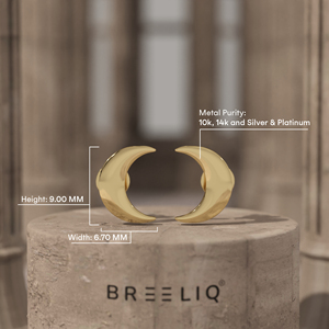 Pendientes de Oro Sólido de 14K con Forma de Media Luna para Mujer, Joyería Celestial Minimalista, Pendientes Delicados de Luna de 9MM, Regalo Único - Product Image 4