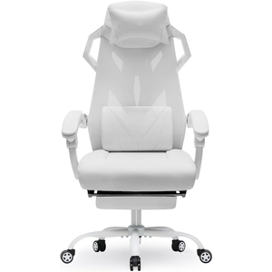 2025 Meilleure vente <span class=keywords><strong>siège</strong></span> en cuir personnalisé fonction de massage Chaise <span class=keywords><strong>Gamer</strong></span> entièrement réglable blanc maille dos chaise de jeu avec repose-jambes - Product Image 3
