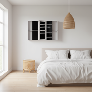 Estante Flotante Moderno de Pared, Rectangular de Madera, de Cuatro Niveles, para Exhibición y Almacenamiento, Decoración del Hogar, para Detrás de Puertas y en Paredes - Product Image 2