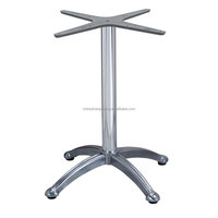 Piédestal en aluminium Continental à 4 pieds Flip Top Jardin Extérieur Café Pieds de table en métal Base de table à manger