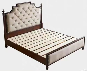 Premium Queen Size Tufted Upholstered <b>Bed</b> With Nailhead Trim & Dark Wood <b>Frame</b> For Bedroom - Product Image 6