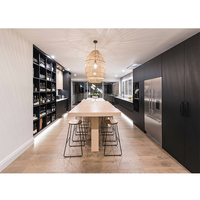 Alibaba China moderno insland europeo laca brillante color negro armario de cocina