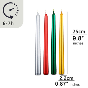 Venta al por Mayor de 4 Velas Navideñas, Velas de Adviento de 10 Pulgadas de Alto, Velas Cónicas de Colores para Cena, Fiesta de Navidad - Product Image 2