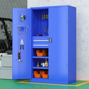 Armoire à outils en acier à deux portes battantes Masyounger MY-TC-13, robuste, étagères réglables, équipement de rangement pour atelier, <span class=keywords><strong>garage</strong></span>, coffre - Product Image 6