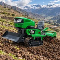 Tracteur sur chenilles 25 CV avec rotoculteur pour la préparation des terrains boueux et la culture du riz humide, machine agricole de type chenillé