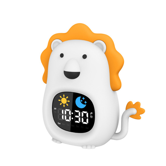 Electric Kids Alarm Clock White Noise Soothing Sounds Baby Sleep Trainer Night Light Eco-Friendly Durable Plastic 1 Year Hotel
