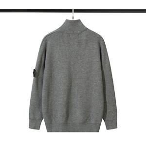 Cardigan in Cotone Cross-border da Uomo, Maglione Primaverile Autunnale per Coppia, Maglieria Tinta Unita a Maniche Lunghe con Cerniera, Elasticizzato - Product Image 5