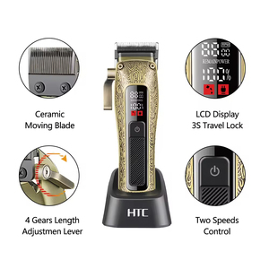 Tagliacapelli Professionale HTC AT-739 2500mAh, Regolabarba per Uomo, Clipper da Barbiere, Macchina per Taglio <span class=keywords><strong>Capelli</strong></span> - Product Image 2
