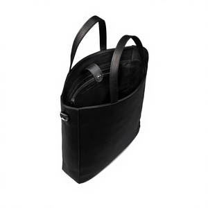 Modern Unisex Genuine Leather Tactical Sports <b>Backpack</b> Solid Navy Blue Zipper Closure Front Pocket Adjustable <b>Strap</b> Polyester - Product Image 3
