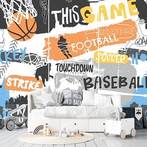 Slogans sport basket-ball hockey football football <span class=keywords><strong>papier</strong></span> <span class=keywords><strong>peint</strong></span> imprimé personnalisé - Product Image 3