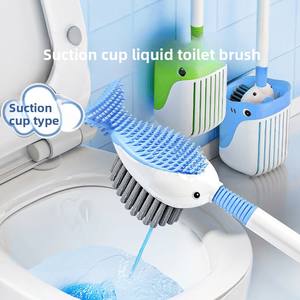 Brosse WC murale de luxe en plastique, édition 2026, avec ventouse, pour un nettoyage sans angle mort, distributeur de liquide intégré, pour la maison - Product Image 2