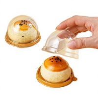 Nouvelle conception de boîte à jaune d'œuf ronde en plastique PET de qualité alimentaire avec couvercle en dôme pour l'emballage de gâteaux, mini boîtes à dôme jetables